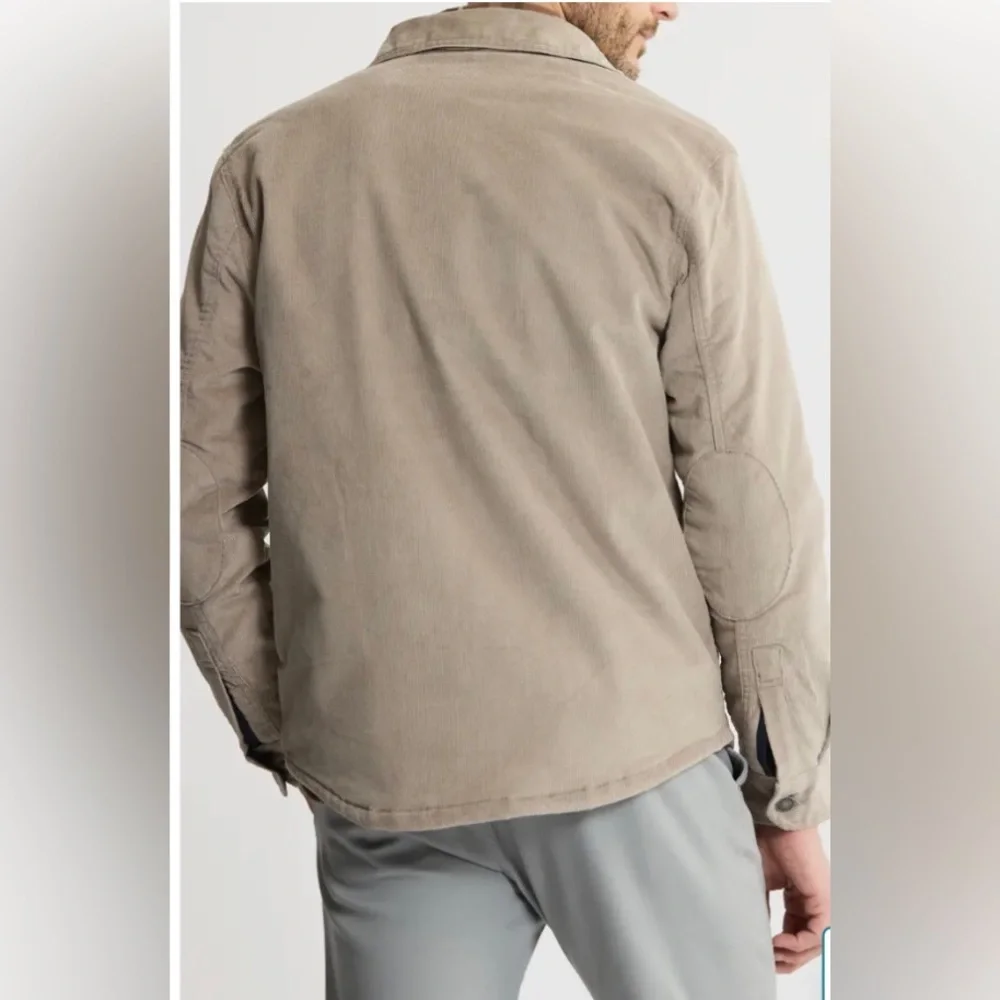 Jachs New York Men’s Cotton Blend Sherpa Lined Shirt Jacket Off White Size XL